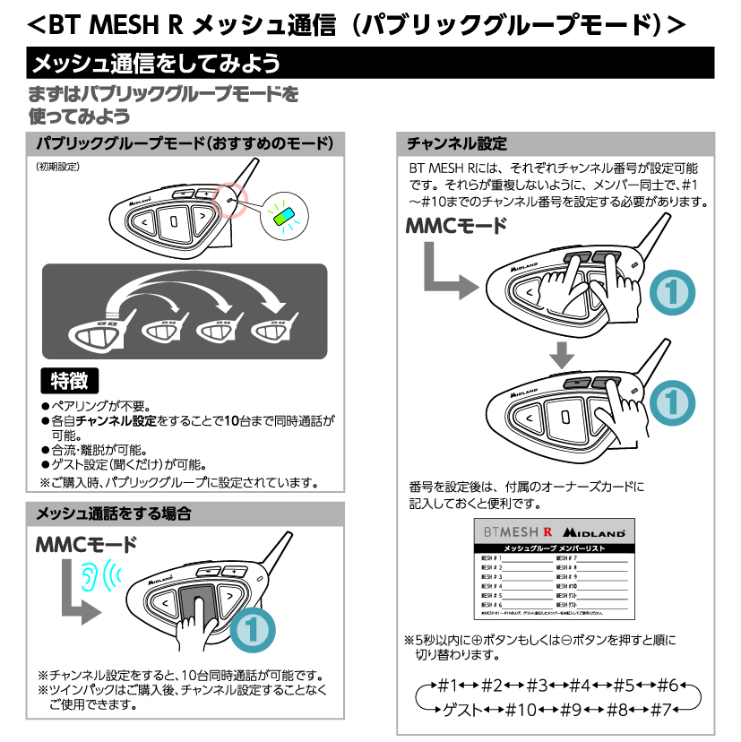 BT MESH R | インターカム | MIDLAND Japan | 公式サイト | インター